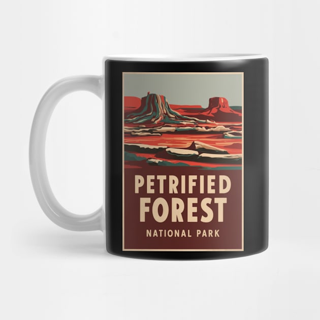 Petrified Forest National Park Travel Poster Retro by Perspektiva